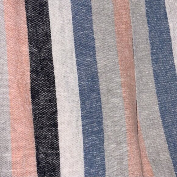 Naturals d&Co. Women’s XL Capris Striped Button Embellishment Linen Blend Boho - Picture 4 of 10